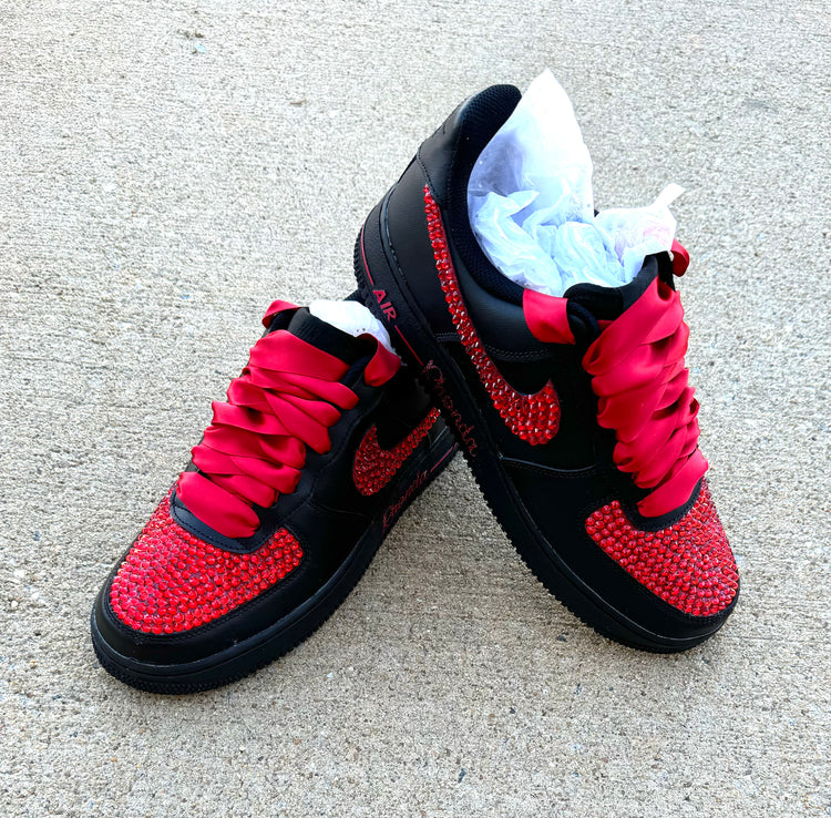 Bling Nike Air Force Ones - Blooming Nuptials