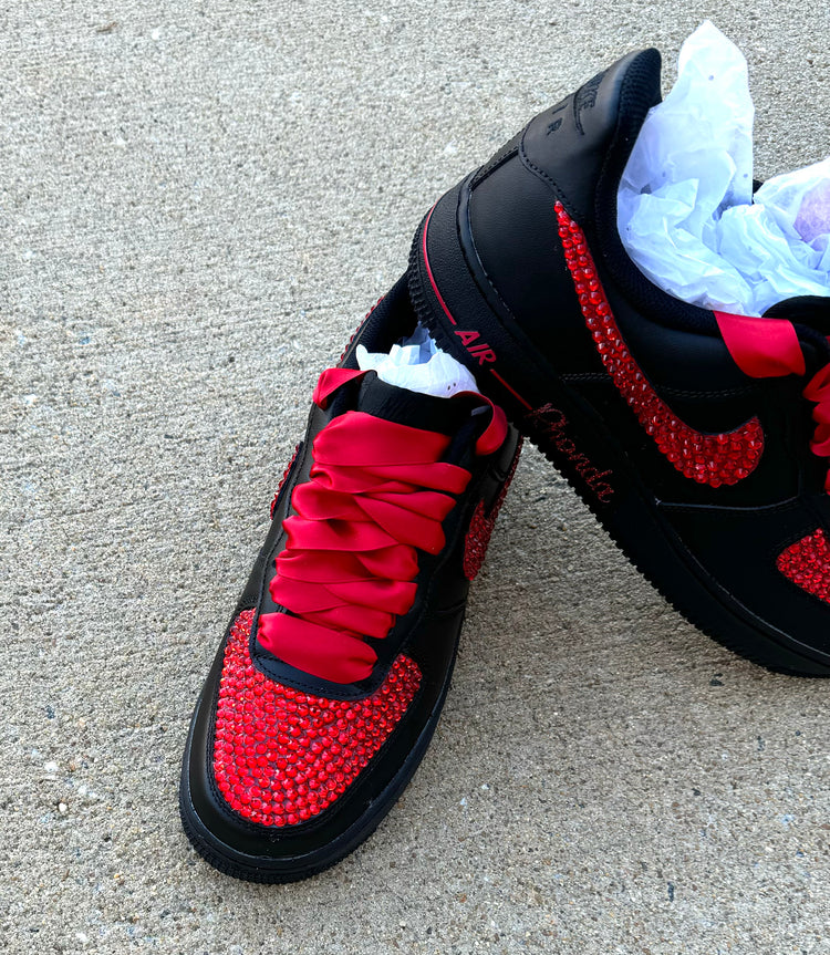 Bling Nike Air Force Ones - Blooming Nuptials