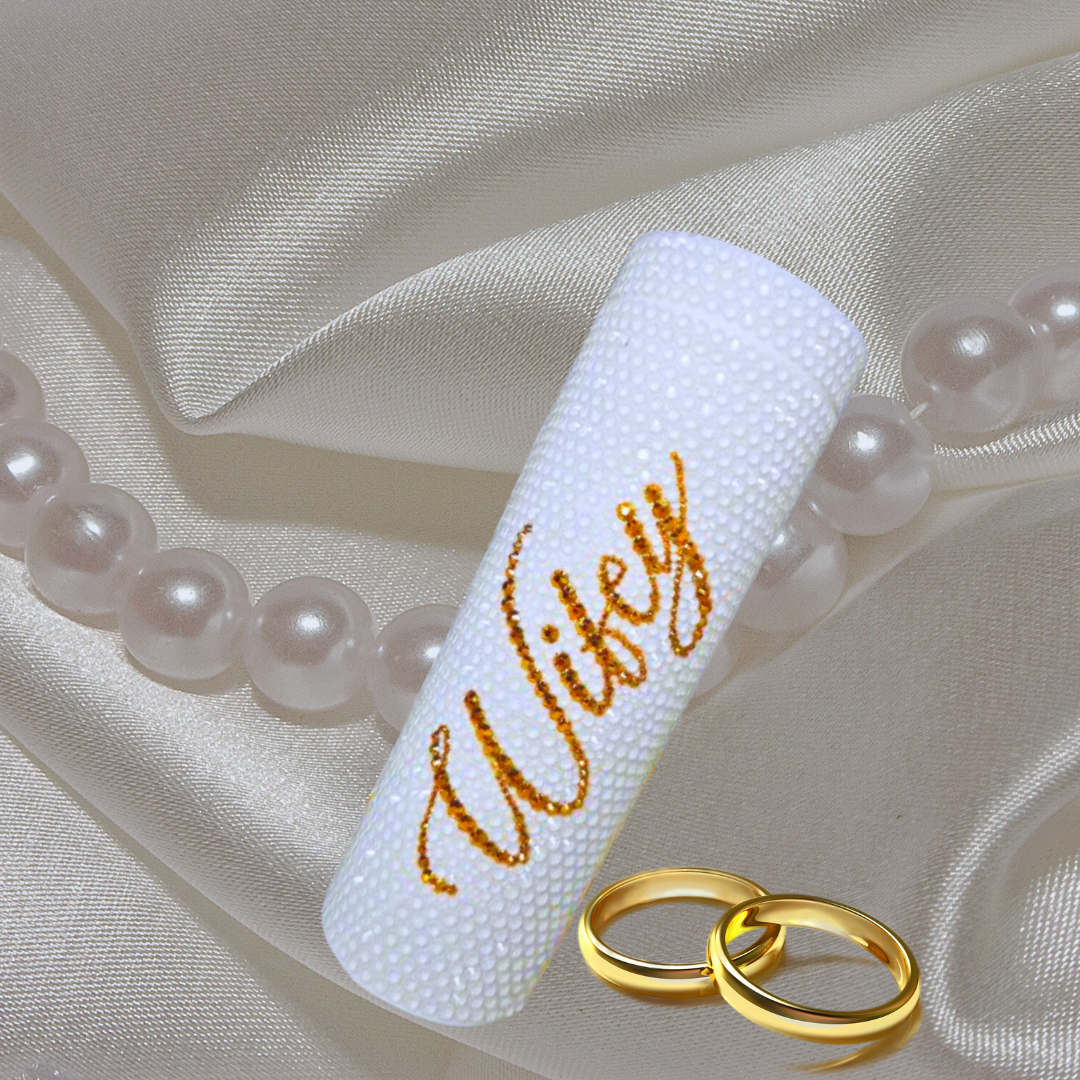Wifey Personalized Matte Tumbler with Straw - Blooming Nuptials