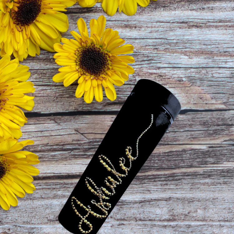 Rhinestone Name or Bride Tumbler with Straw - Blooming Nuptials