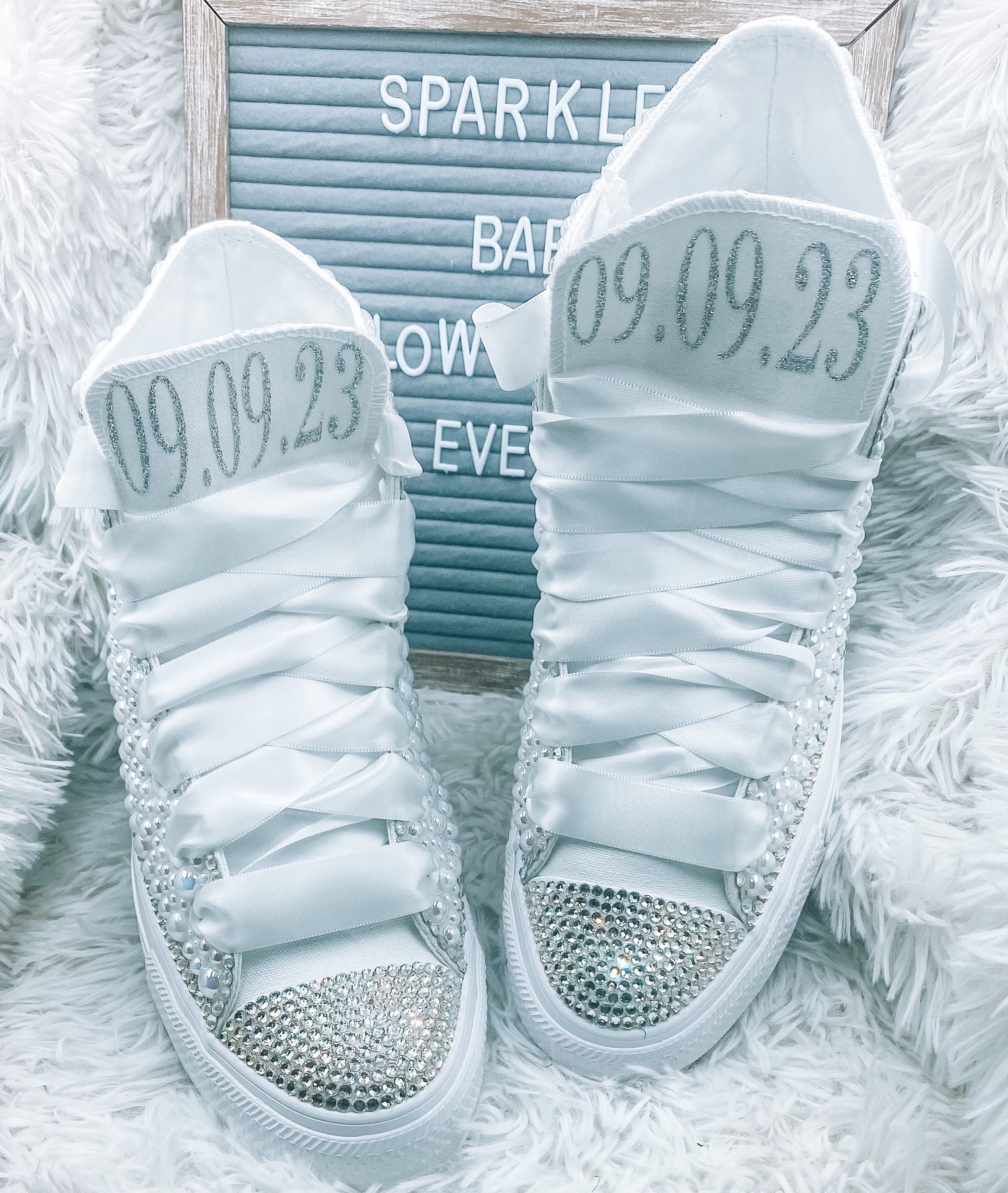 Personalized Hightop Sneakers - Blooming Nuptials