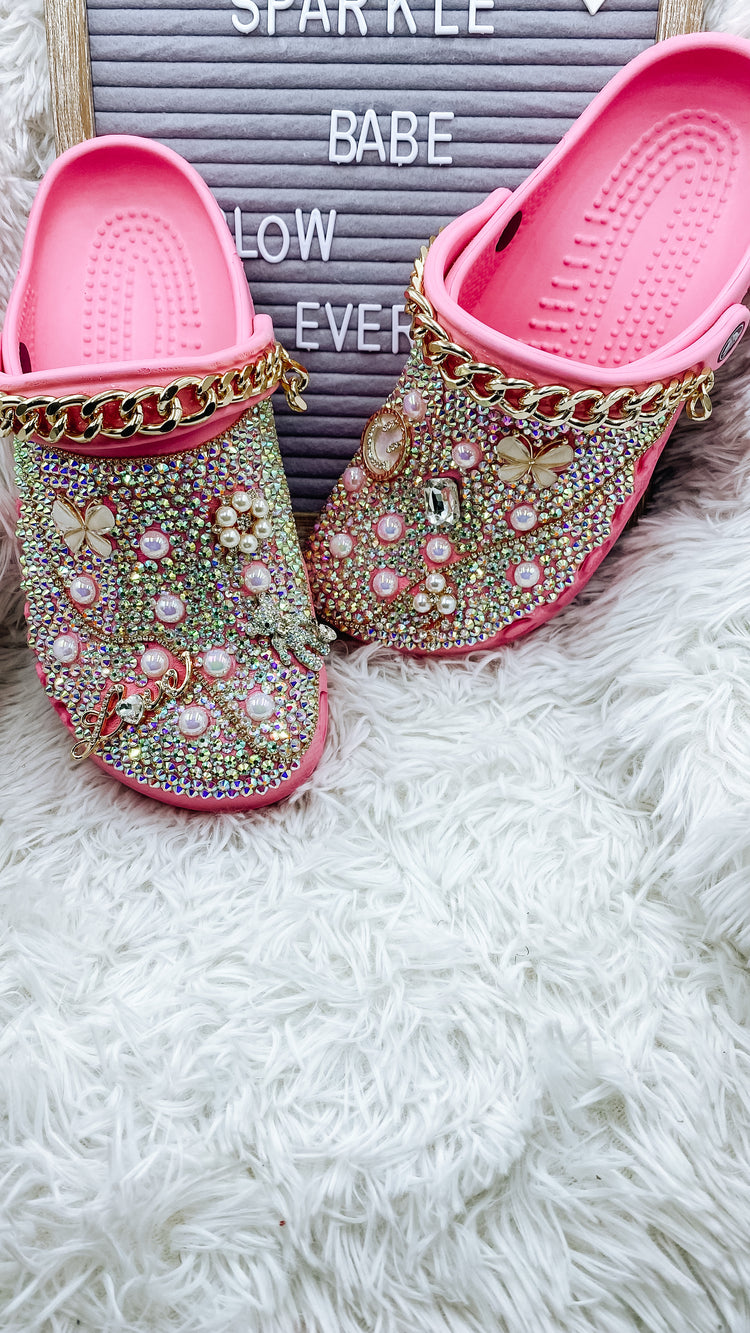Custom Rhinestone Crocs - Blooming Nuptials