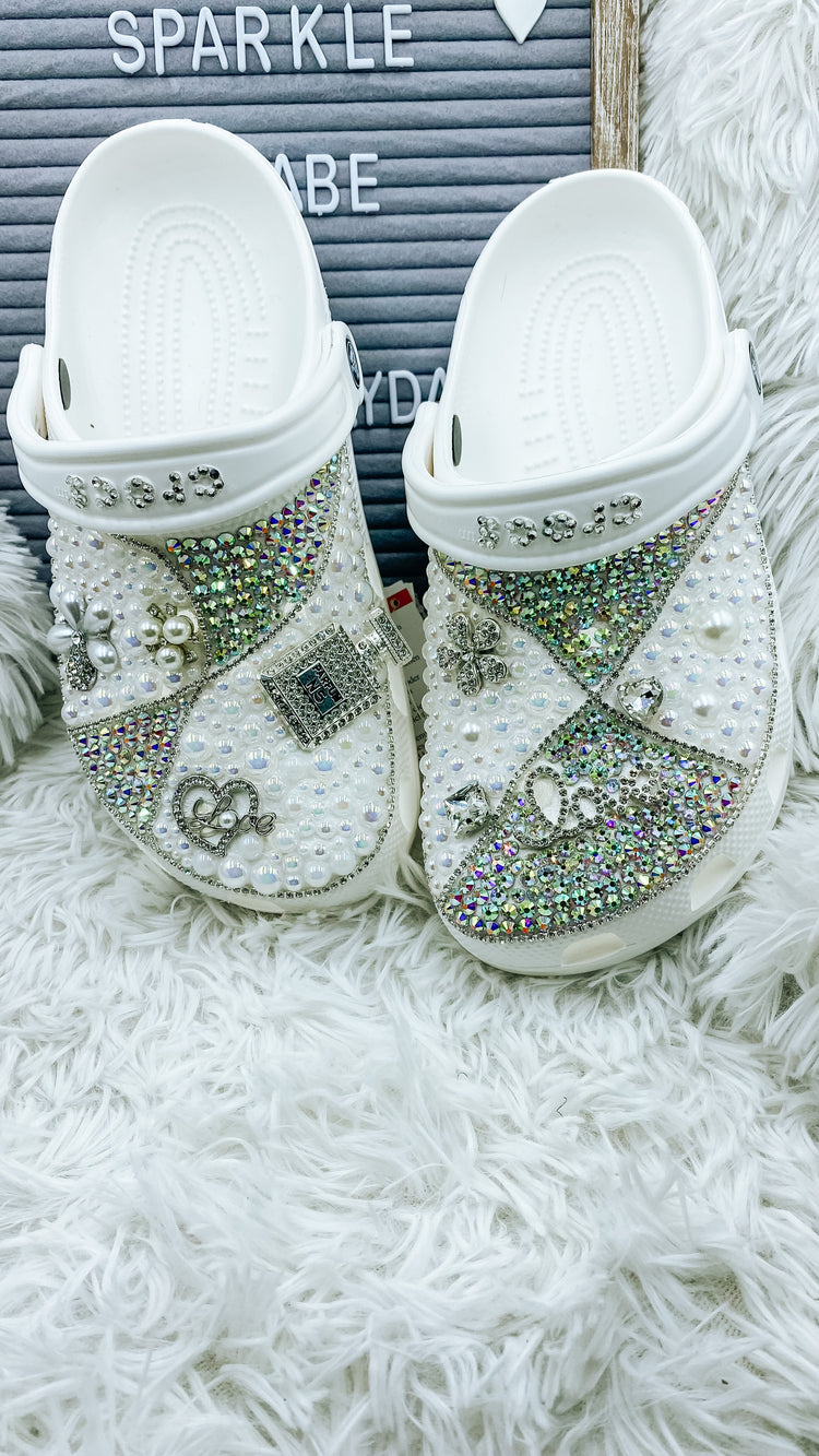 Custom Rhinestone Crocs - Blooming Nuptials