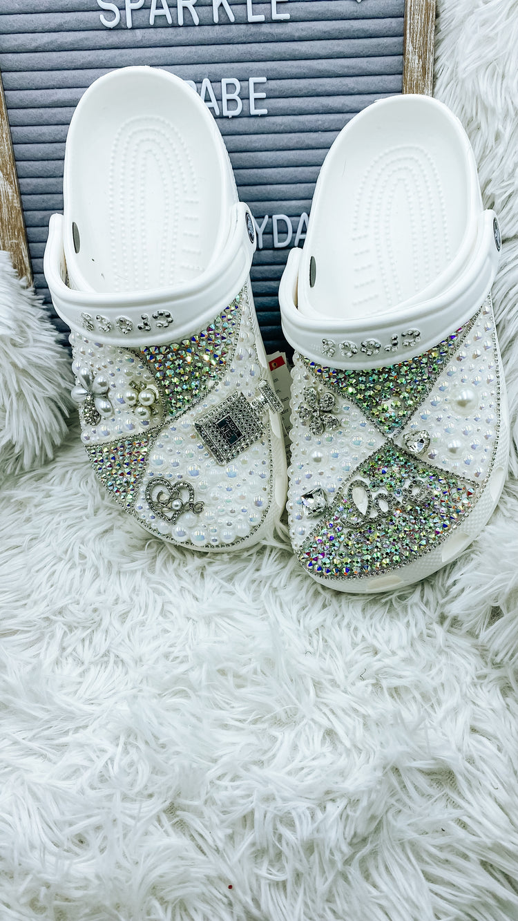 Custom Rhinestone Crocs - Blooming Nuptials
