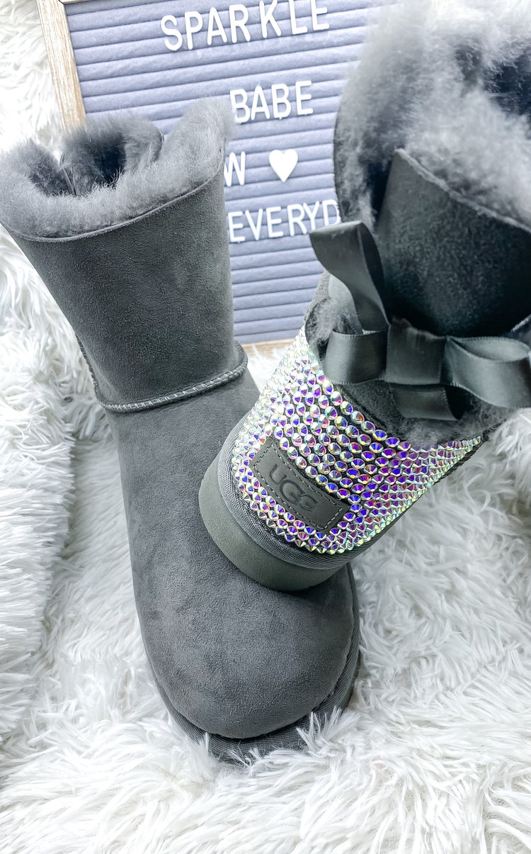 Personalized Mini Bailey Bow II Rhinestone Boots - Blooming Nuptials