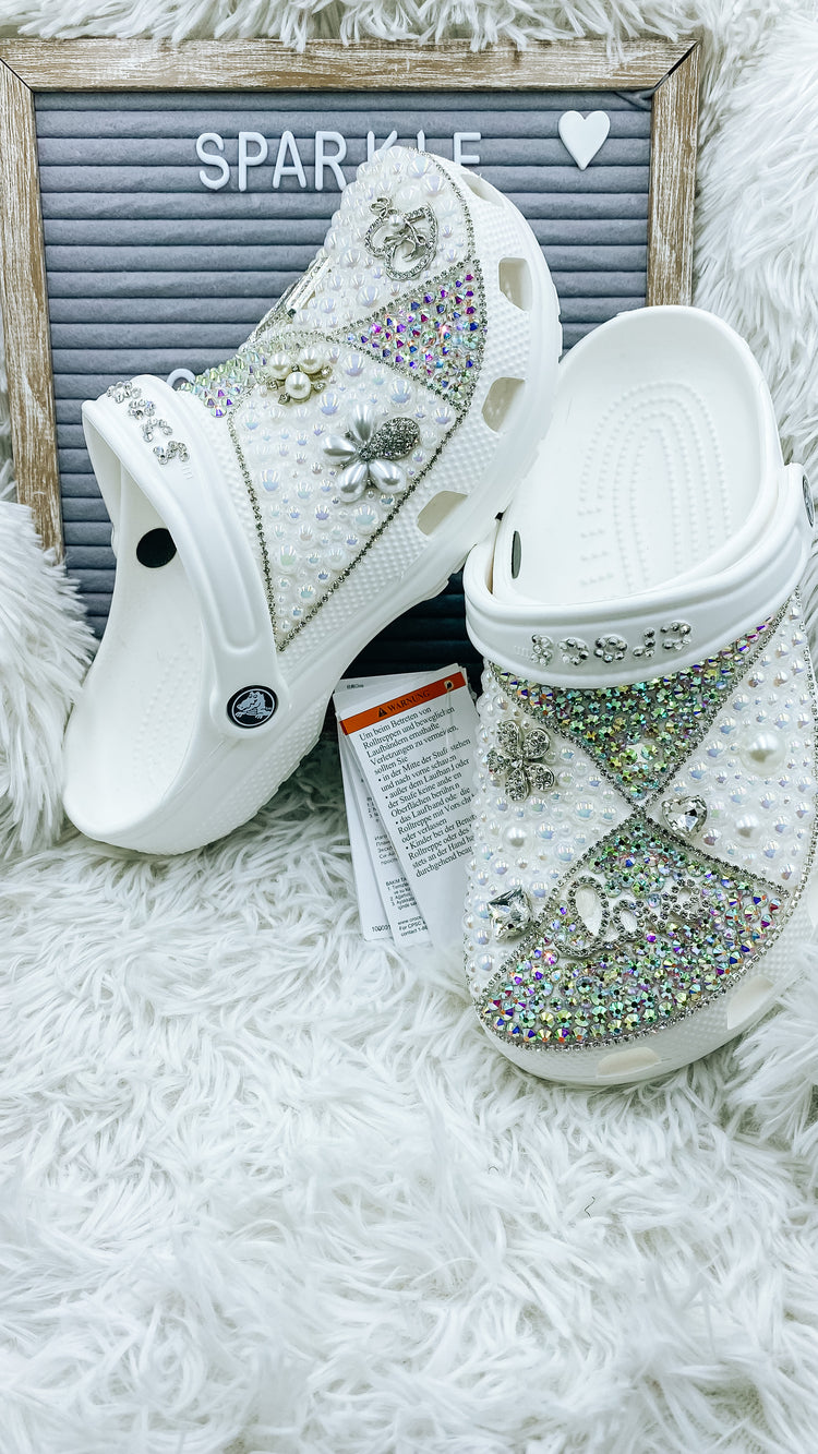 Custom Rhinestone Crocs - Blooming Nuptials