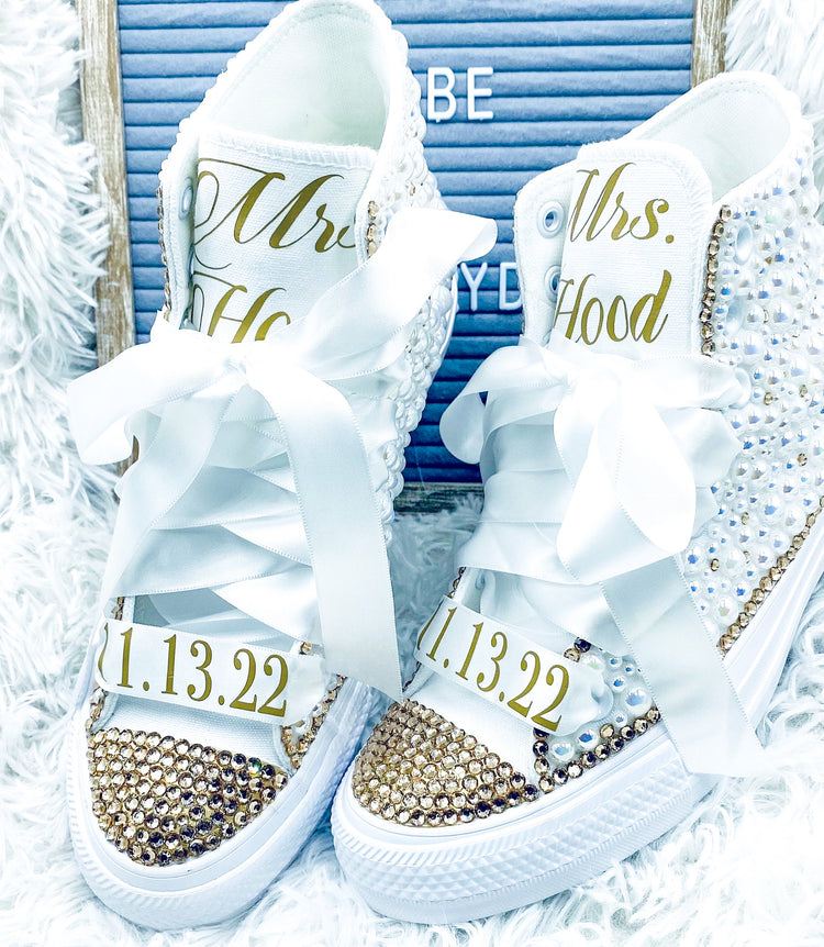 Personalized Hightop Sneakers - Blooming Nuptials