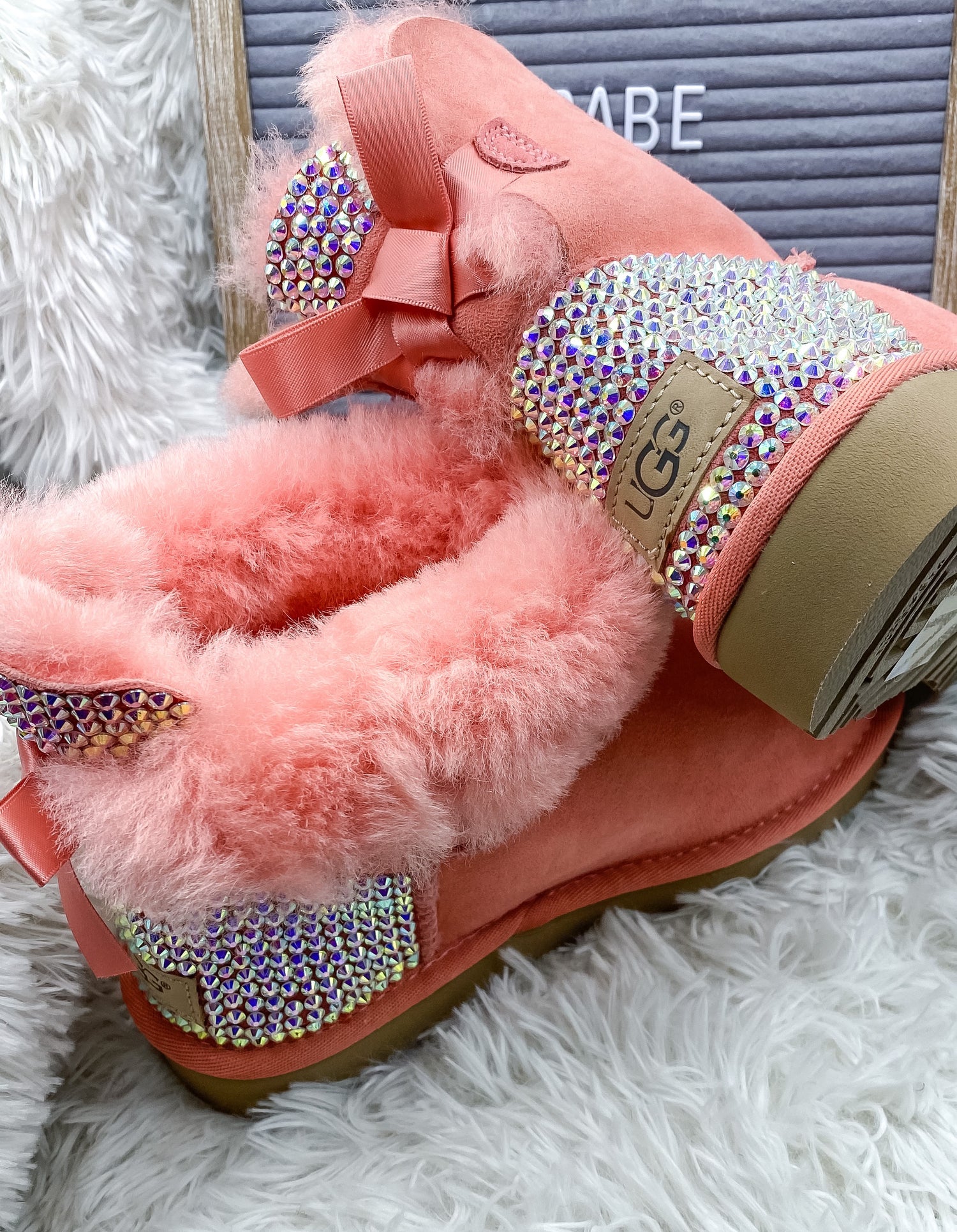Personalized Mini Bailey Bow II Rhinestone Boots - Blooming Nuptials