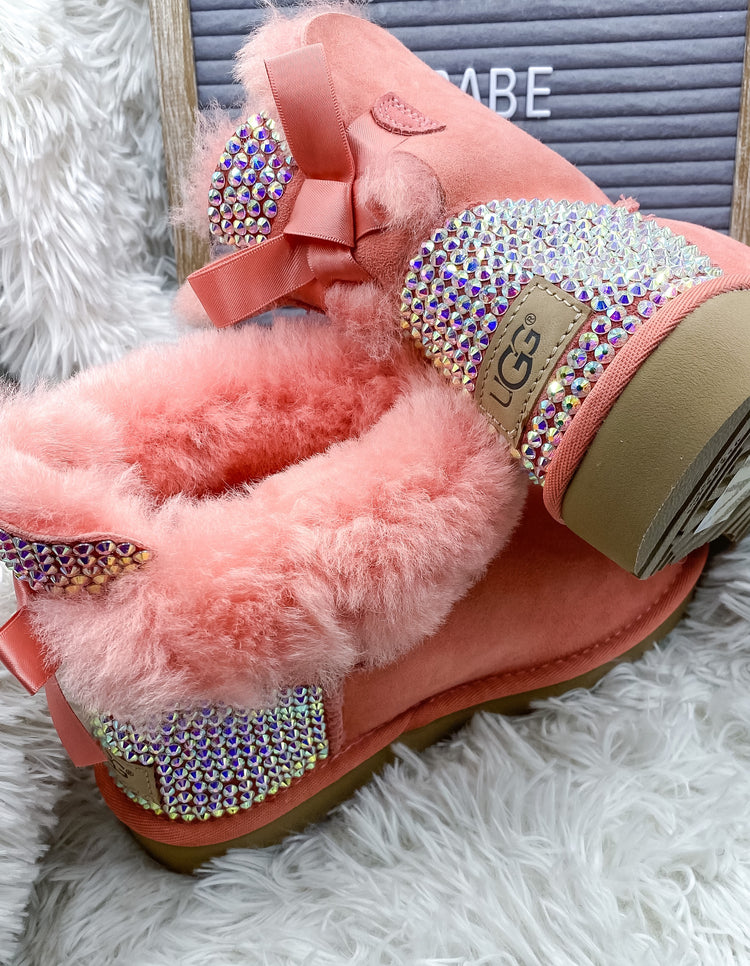Personalized Mini Bailey Bow II Rhinestone Boots - Blooming Nuptials