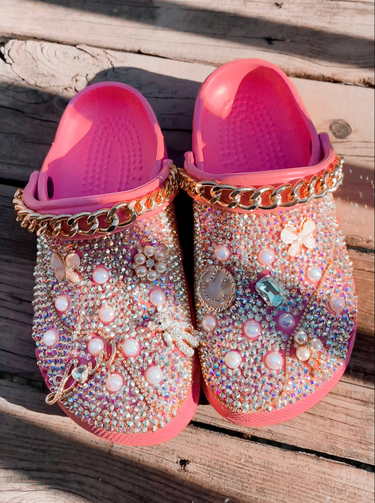 Custom Rhinestone Crocs - Blooming Nuptials