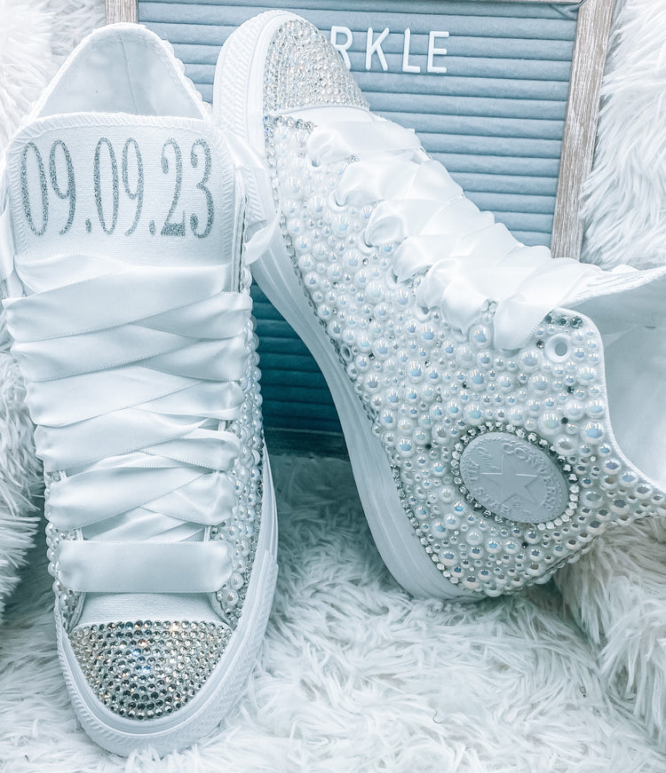 Personalized Hightop Sneakers - Blooming Nuptials