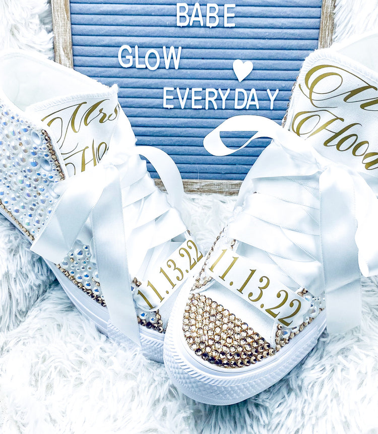 Personalized Hightop Sneakers - Blooming Nuptials