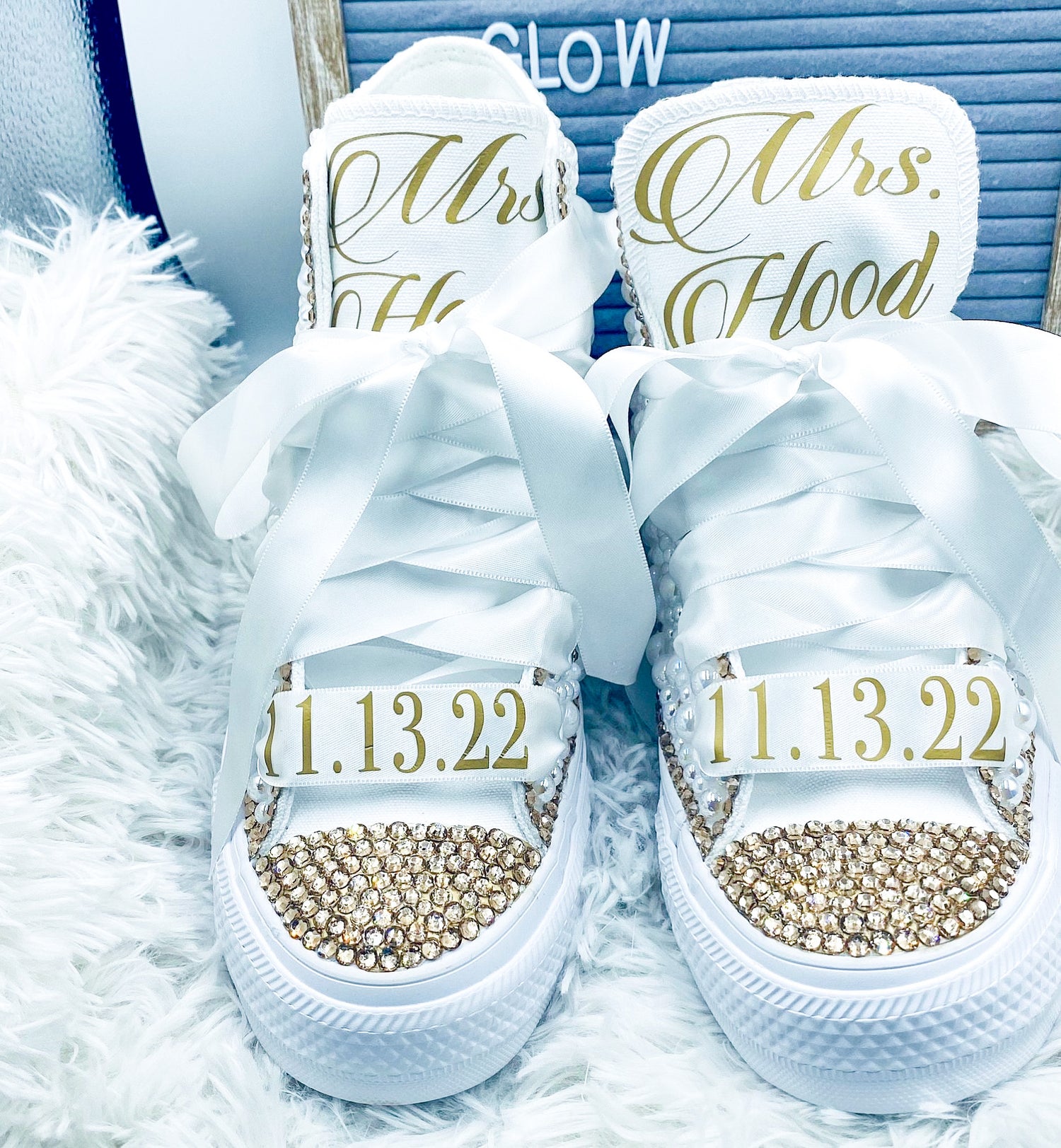 Personalized Hightop Sneakers - Blooming Nuptials