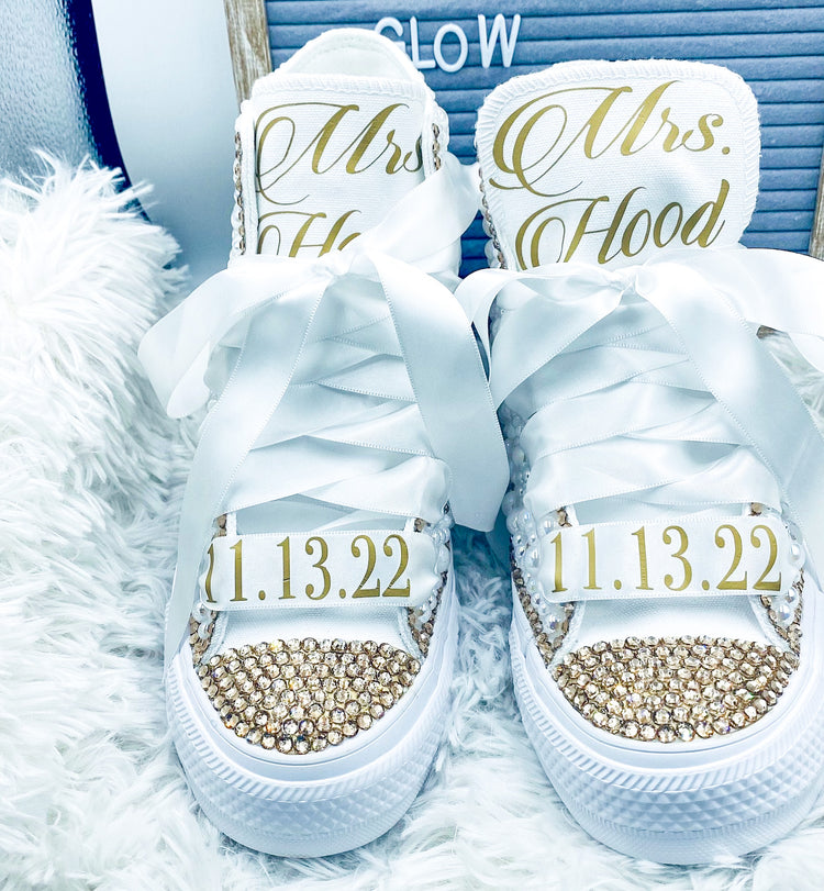 Personalized Hightop Sneakers - Blooming Nuptials