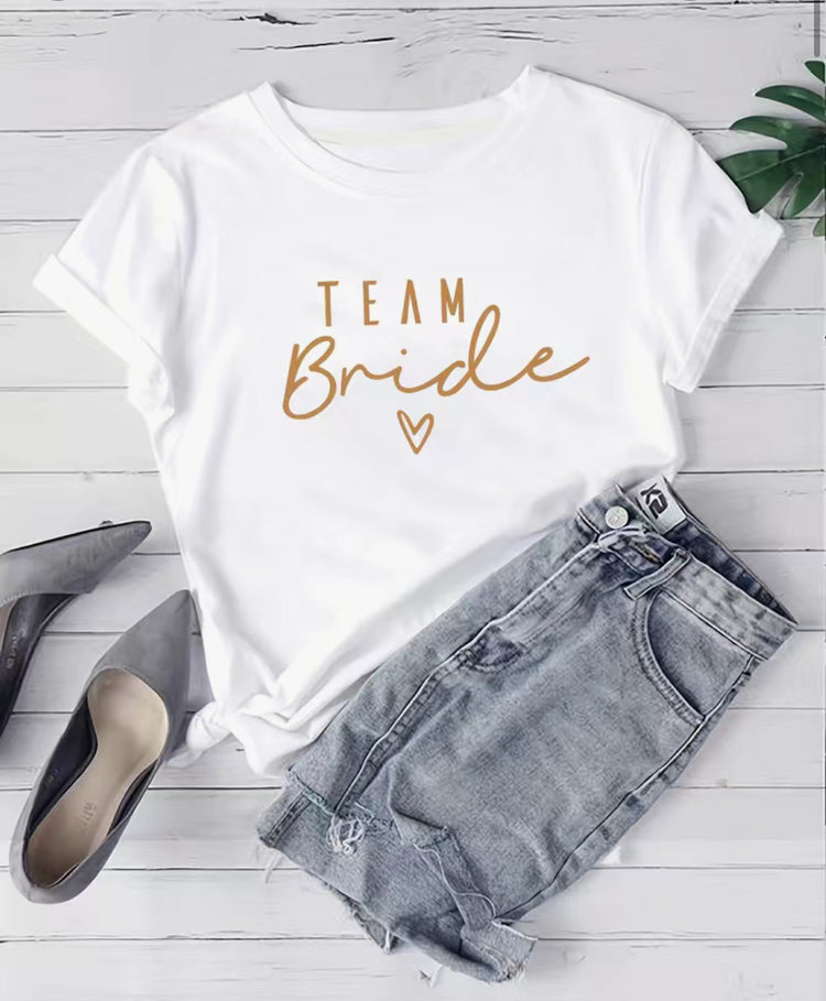 Team Bride T-shirts (Black) - Blooming Nuptials