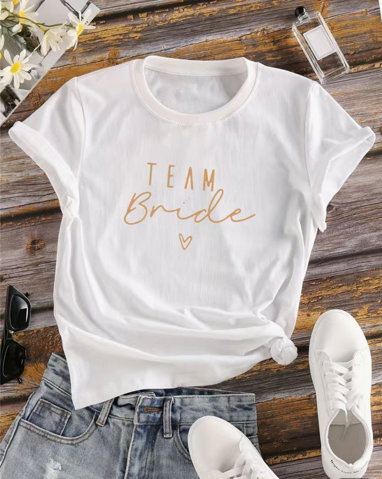 Team Bride T-shirts (Black) - Blooming Nuptials