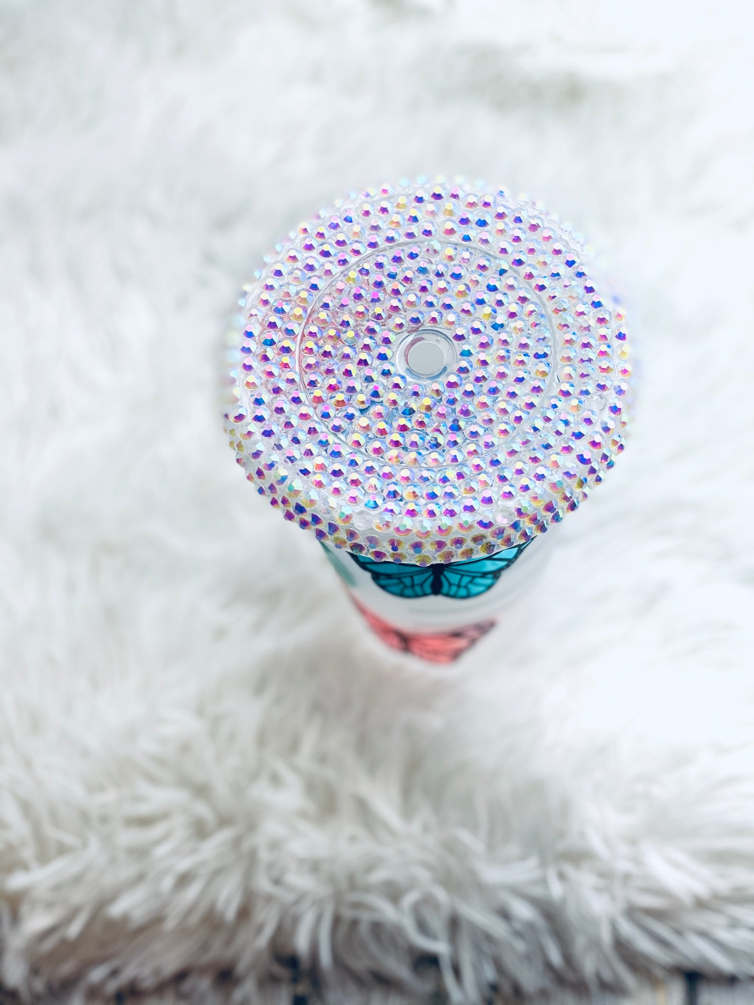 Butterfly Starbucks Cold Cup with bling lid - Eluxe Creations