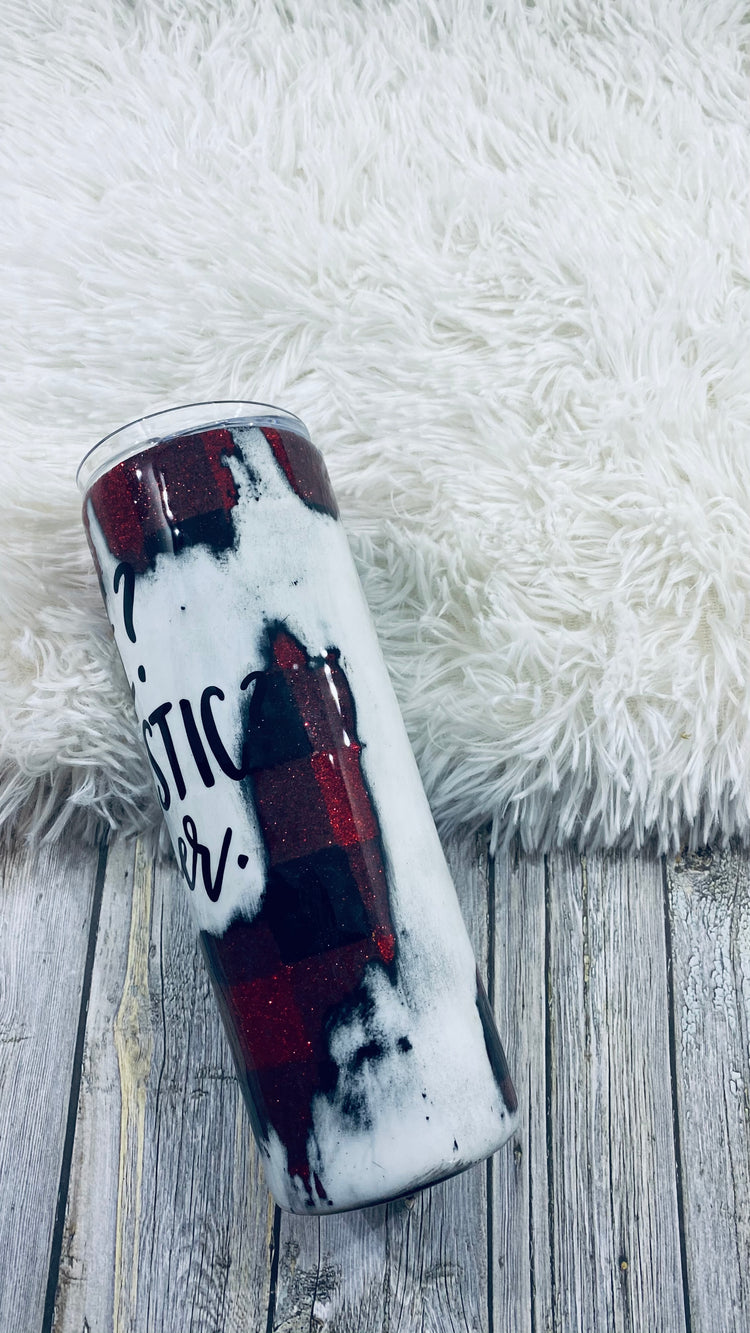 Distressed Plaid Tumbler - Eluxe Creations