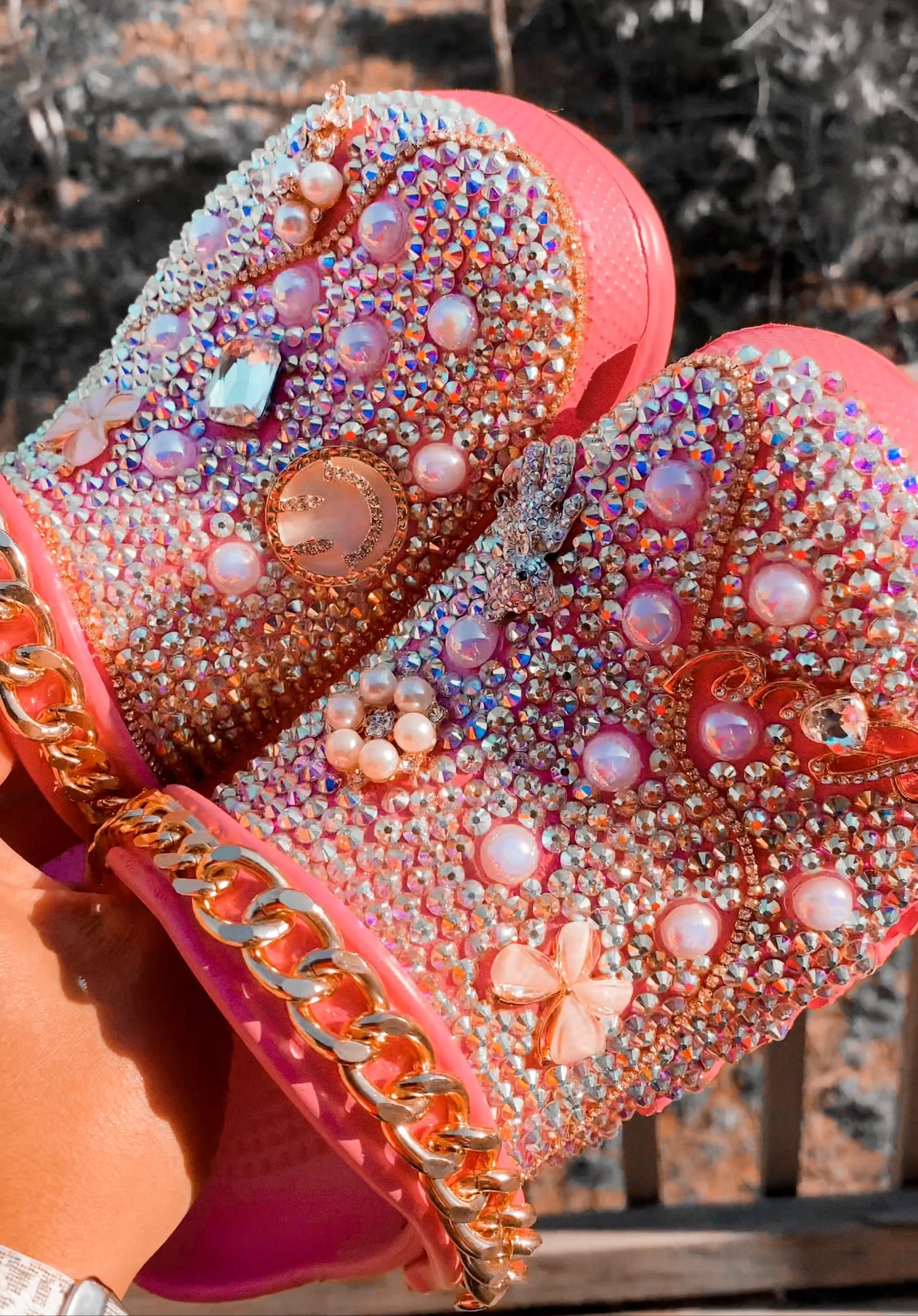 Custom Rhinestone Crocs - Blooming Nuptials
